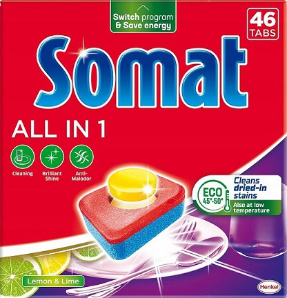 Somat tablety All in One 46ks Lemon | Čistící a mycí prostředky - Příp. do myček na nádobí - Mycí prostředky Somat tablety All in One 46ks Lemon | Čistící a mycí prostředky - Příp. do myček na nádobí - Mycí prostředky